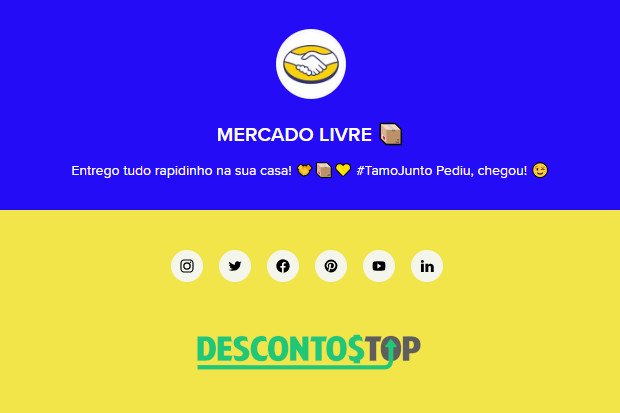 Captura de tela do site BioLivre, do Mercado LIvre. O site é uma plataforma agregadora de links do próprio ML.