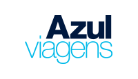 Logo Azul Viagens apresentando o nome da empresa em azul.