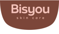 Logo Bisyou Skincare nas cores rosa e marrom.