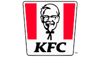 Logo tradicional KFC nas cores branca, vermelha e preto.