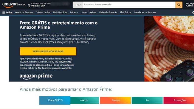 Acesse o site da Amazon