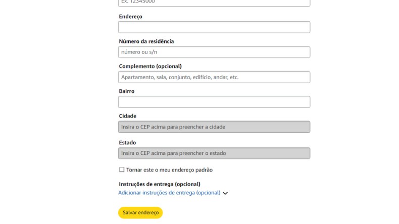 Adicione o endereço