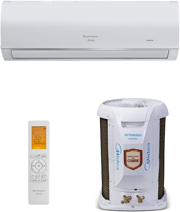 Ar Condicionado Split Hi Wall Inverter Springer Midea Airvolution Connect branco de frente