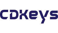 Logo CDKeys apresentando o nome da marca escrito na cor zul.