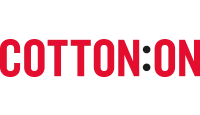 Logo Cotton On nas cores preta e vermelha.