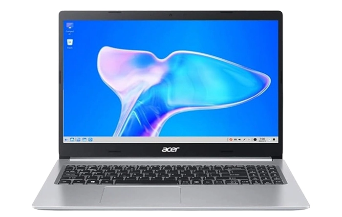 Imagem do laptop Acer Aspire 5 com tela de alta resolução e teclado completo, ideal para tarefas diárias, trabalho, estudos e entretenimento com desempenho confiável.