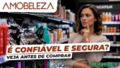 AmoBeleza é Confiável? Vale a Pena Comprar no Site e no App? Banner com marca AmoBeleza e destaque para a pergunta AmoBeleza é confiável, ilustrado por consumidora em loja de beleza.