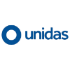 Logo Unidas Aluguel de Carros, com letras na cor azul.